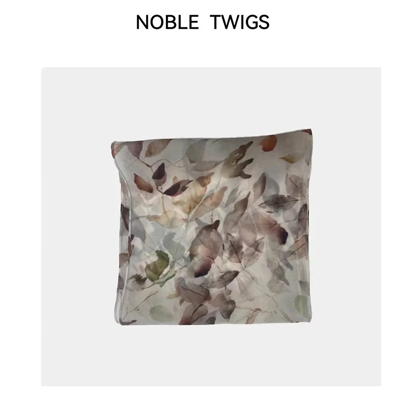 【楠姐姐定制款】曼雾花叶香颈巾女士时尚优雅高品质印花围巾S8124