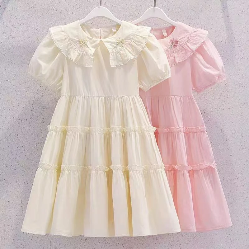 女童超好看的连衣裙夏季2025新款蛋糕公主裙薄款儿童森系单层裙子