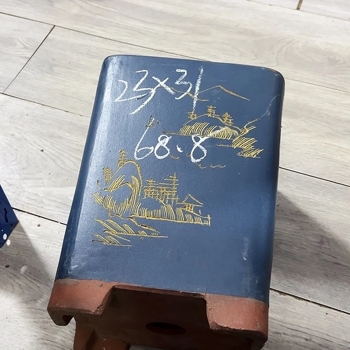 23高蓝四方花盆花盆花盆×2