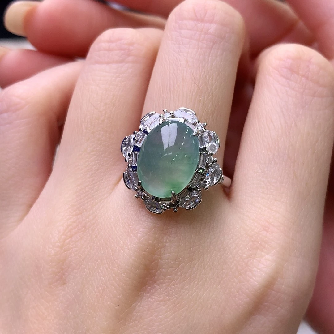 银S925镶嵌戒指翡翠