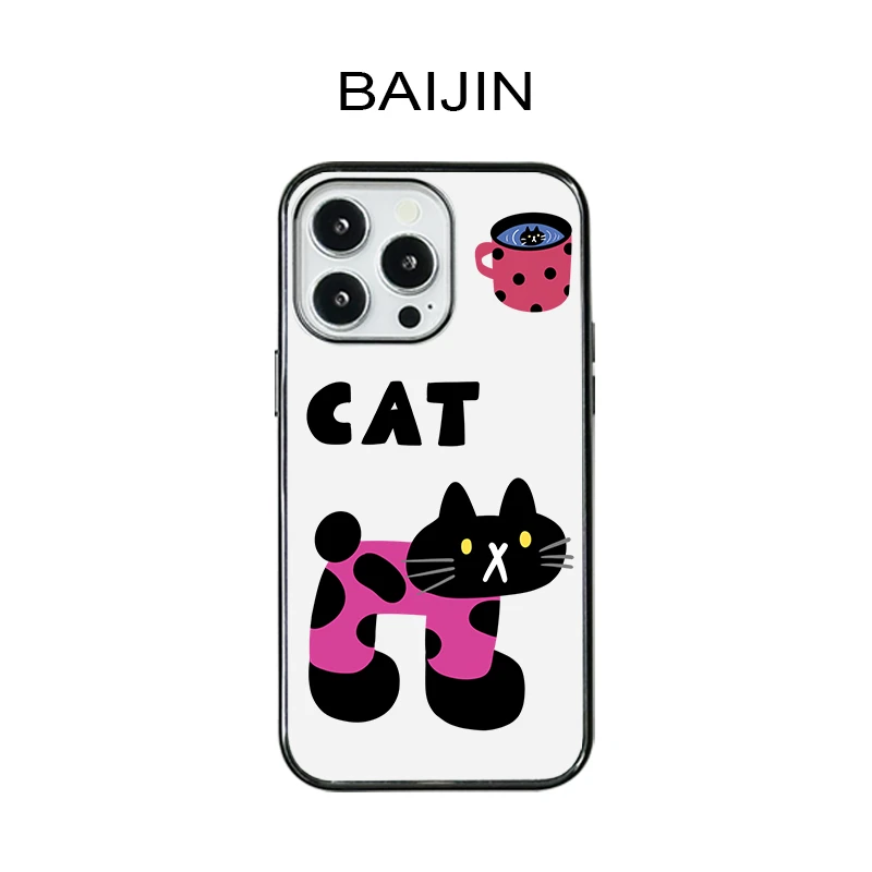 白瑾原创斑点猫超薄亚克力适用iPhone16promax苹果15PRO手机壳