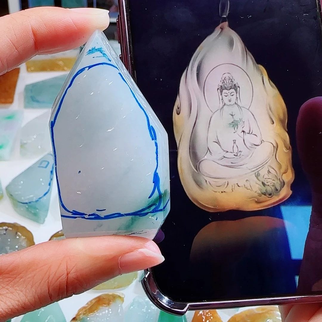 定制翡翠未镶嵌翡翠挂件