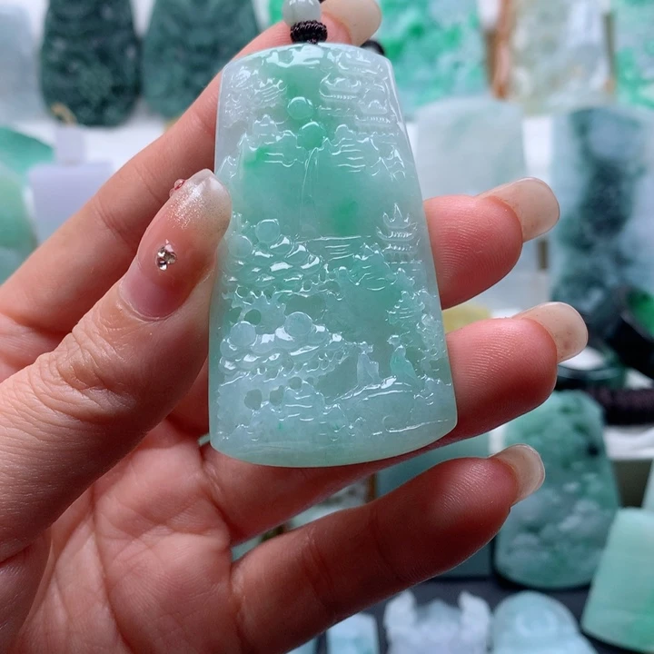 定制翡翠未镶嵌山水