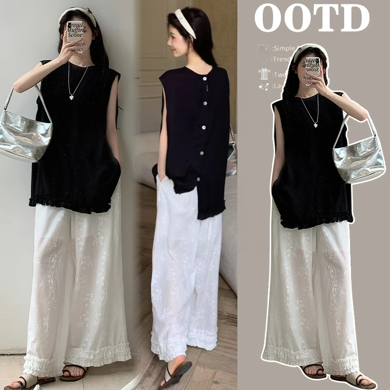 孕妇套装夏装韩版高质量新款爆款洋气时髦短袖上衣孕妈高级感套装