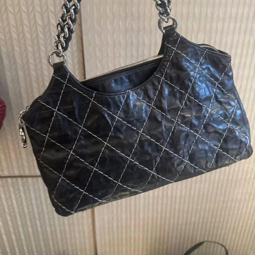 95新 Chanel/香奈儿 香奈儿黑色托特单肩包/非真假不退补不换