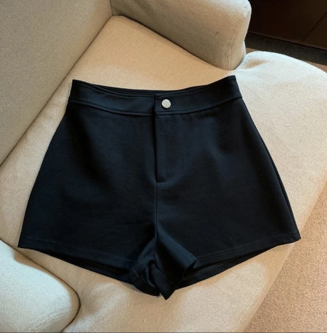 辣妹高腰弹力百搭短热裤 加抓绒
