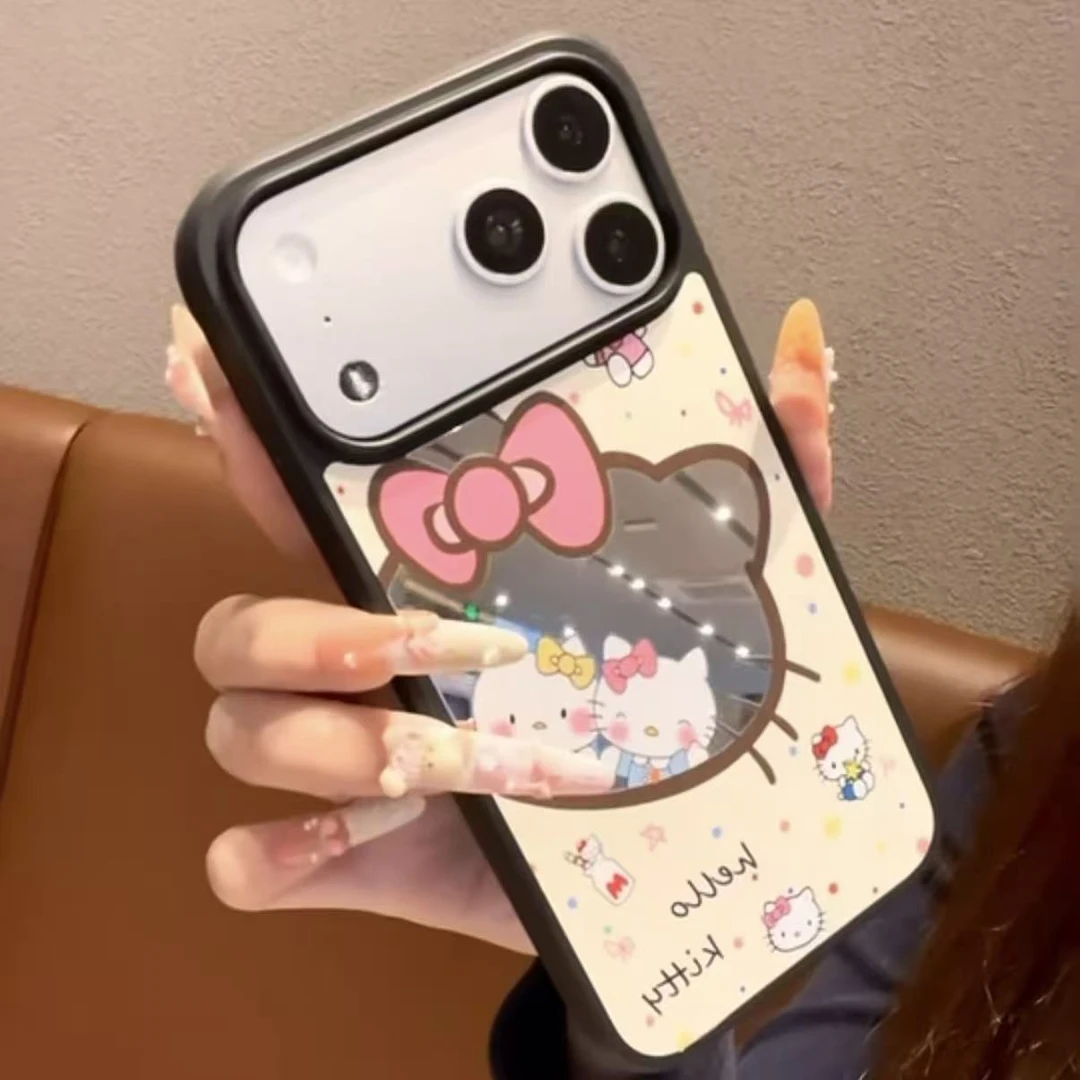 黑边镜面彩色波点kt大头镜面适用iPhone17promax手机壳苹果16/15/