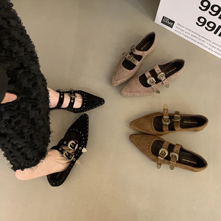 内增高鞋子复古小众设计玛丽珍鞋女鞋早秋新款法式浅口一字带单鞋