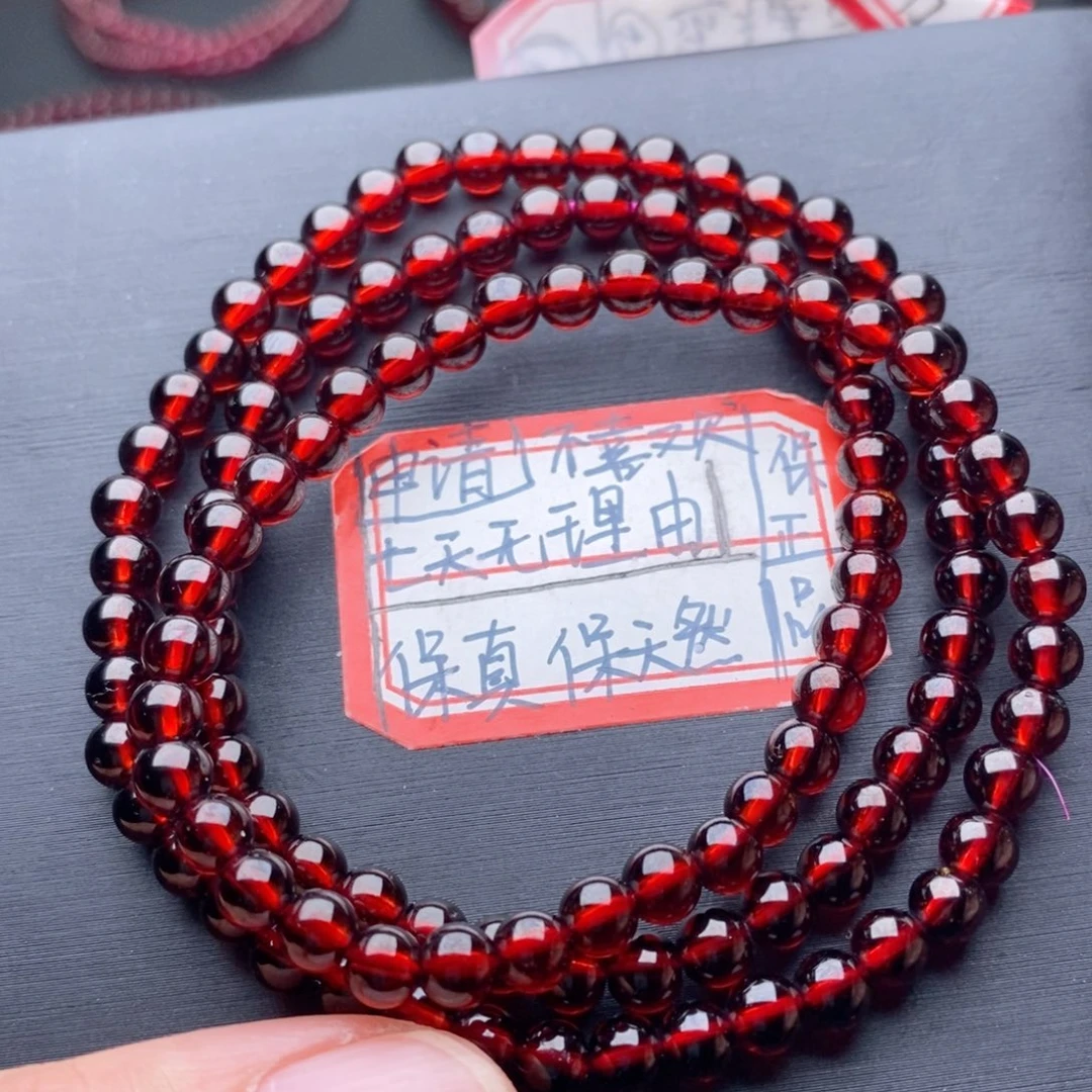 石榴石未镶嵌手链5毫米
