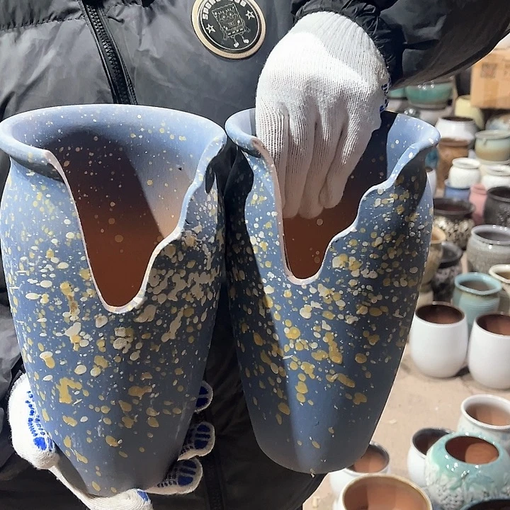 紫砂花盆高26口14微瑕——-