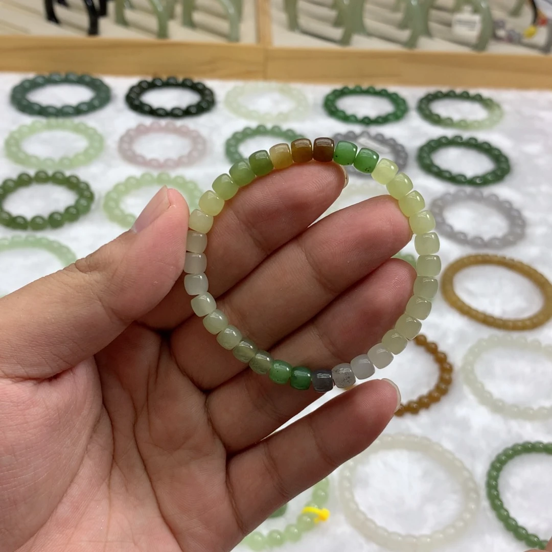 未镶嵌手串和田玉（直切多宝6）