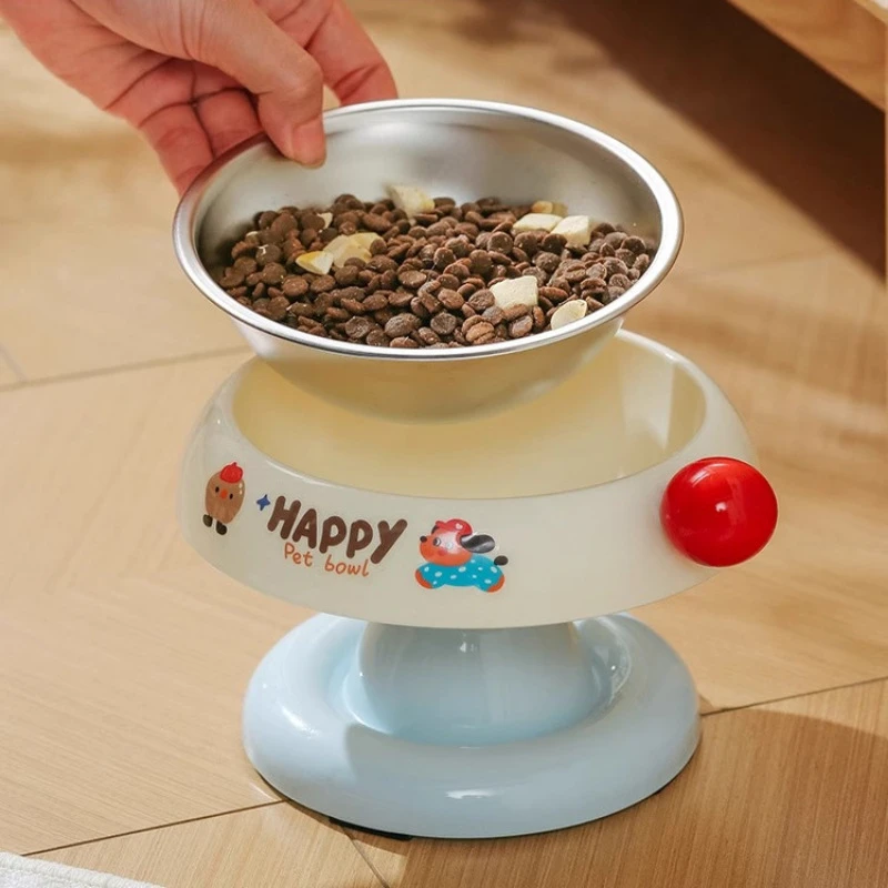 猫碗猫食盆猫咪饭碗粮碗喝水碗不锈钢狗碗保护颈椎宠物碗加高款