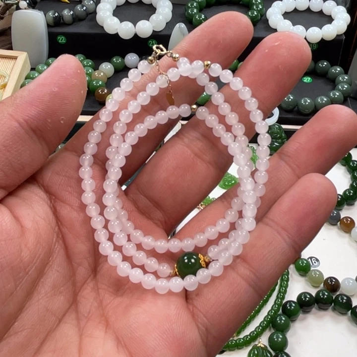 手链未镶嵌和田玉豆**咪