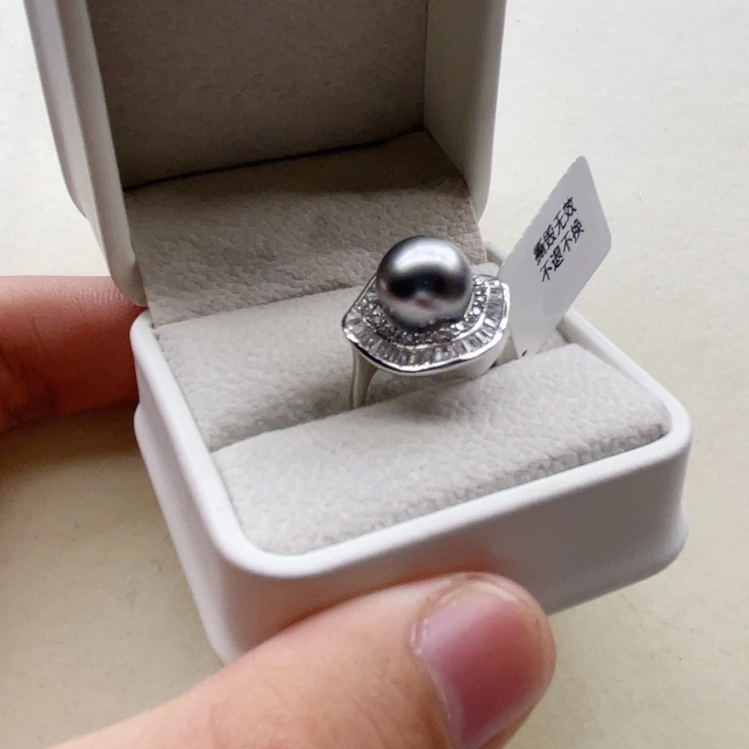海水珍珠银S925镶嵌戒指