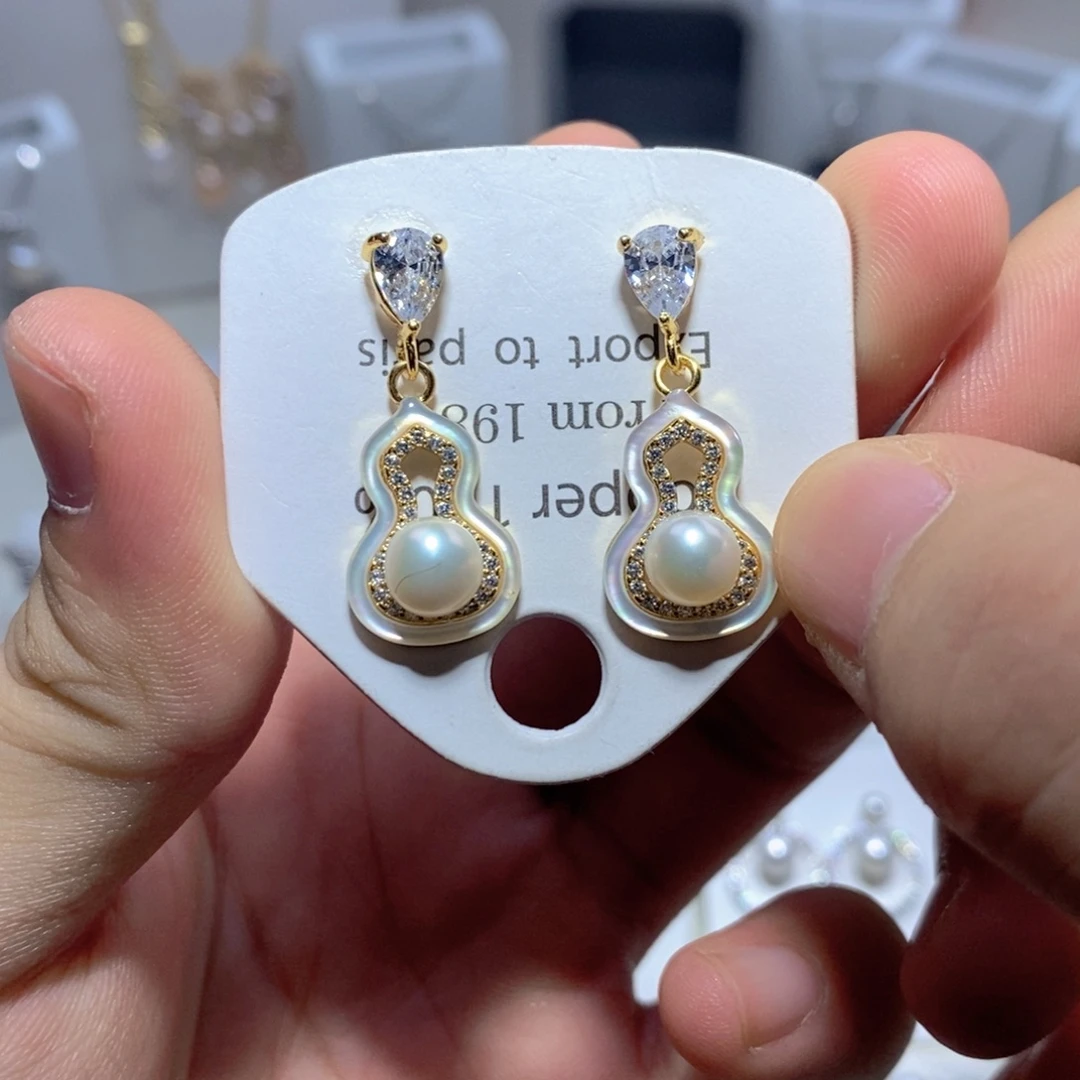 耳饰淡水珍珠银S925镶嵌