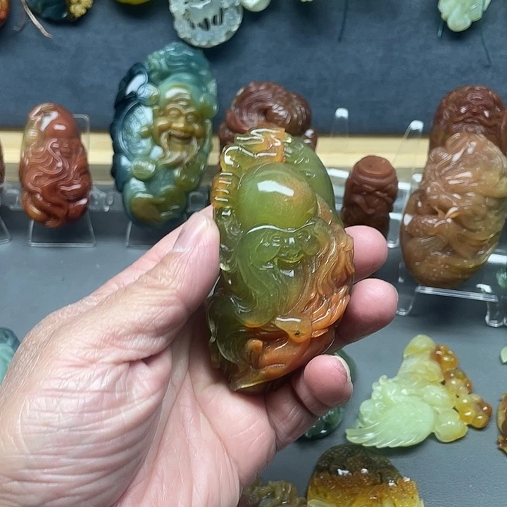 蛇纹石玉未镶嵌手把件