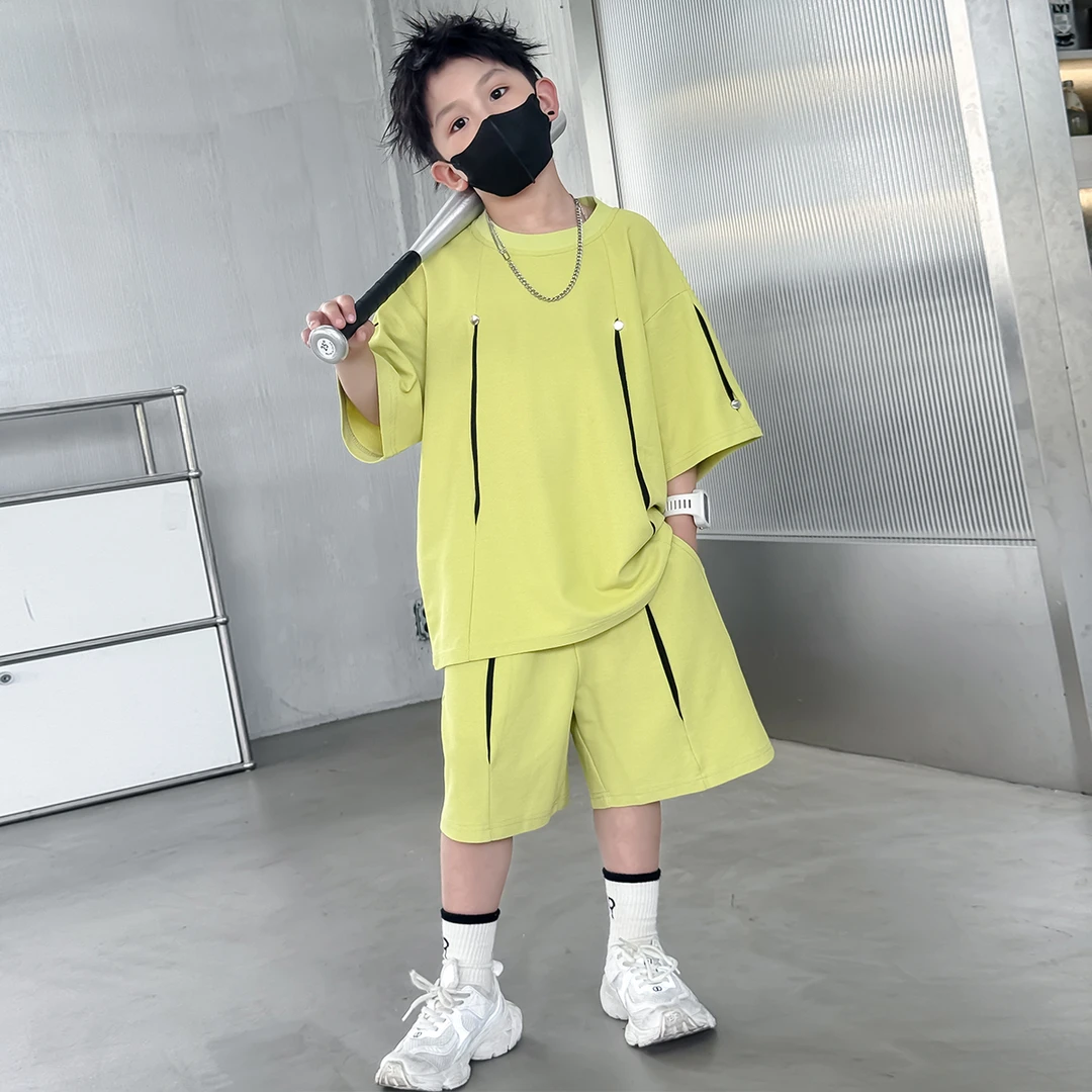 儿童装男童夏装短袖套装2025新款中大童夏季运动夏款酷帅气时髦潮