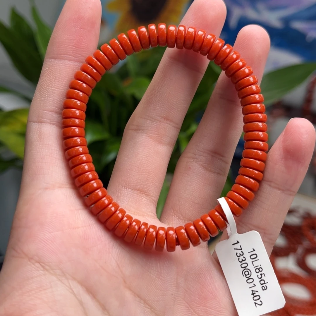 南红玛瑙未镶嵌手链保山冷水河药片手串7+