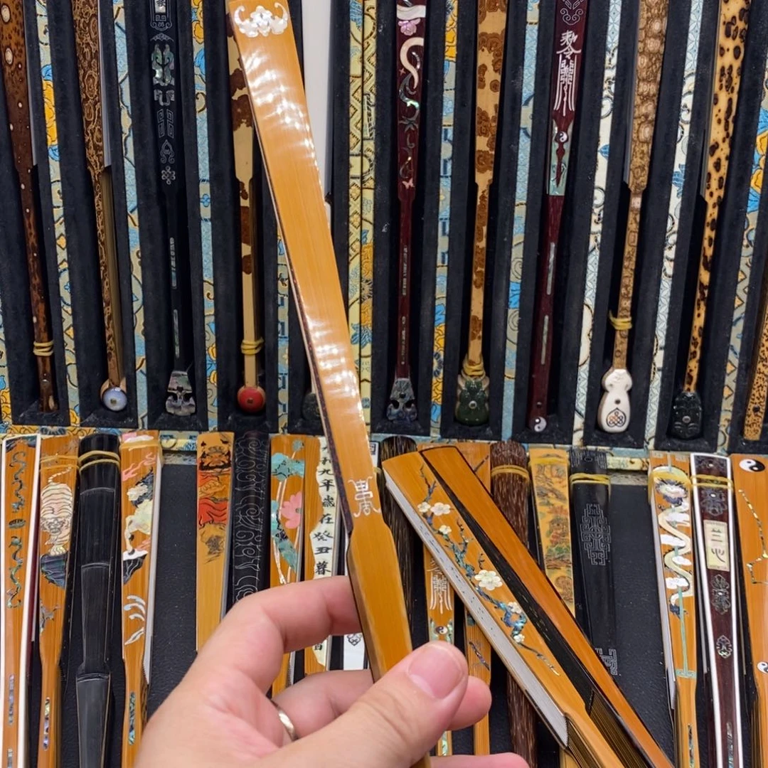 百***君扇子福寿三合倒排茄