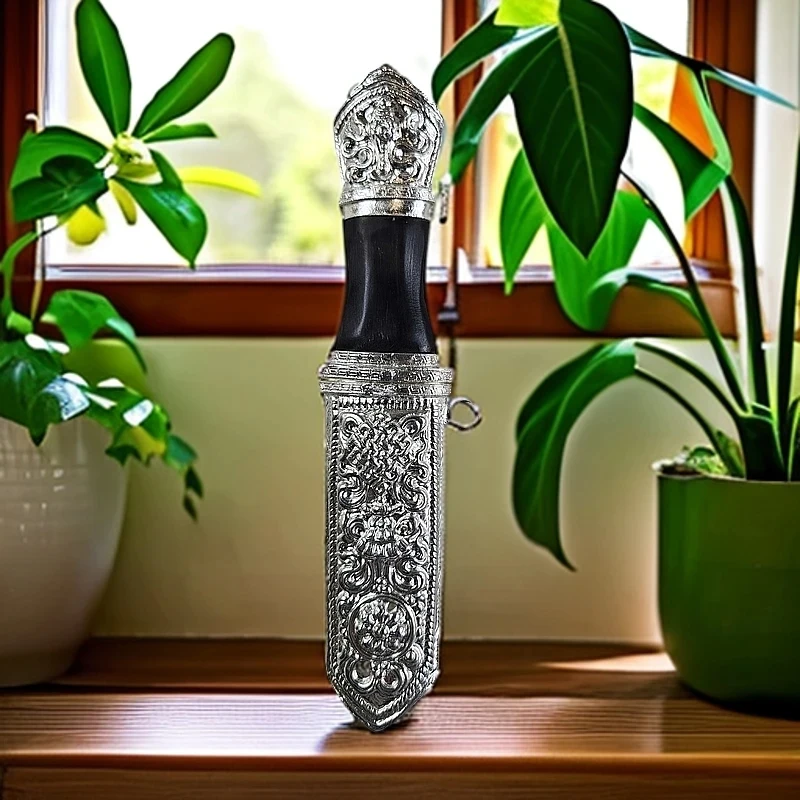 藏刀牛角手把水果刀