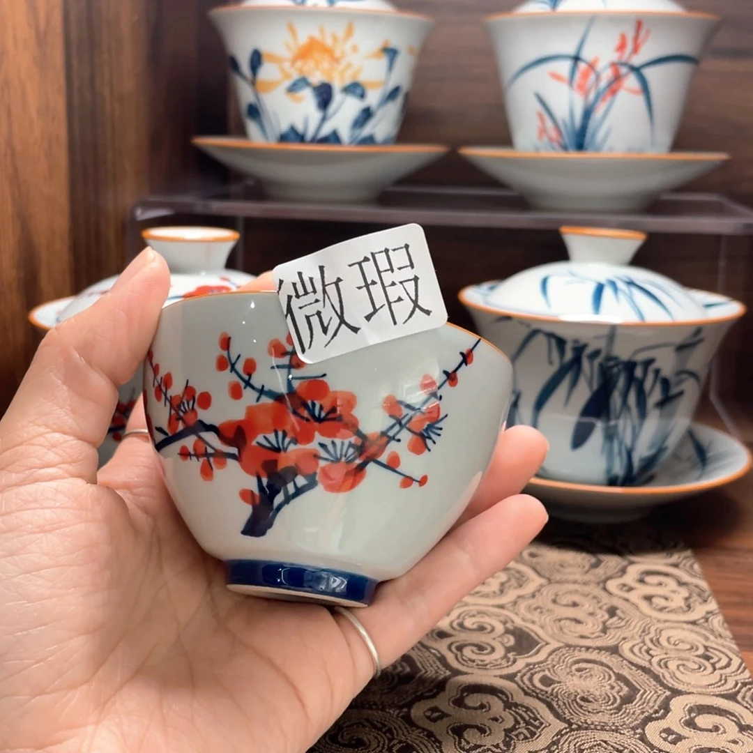 微瑕釉下彩纯手绘