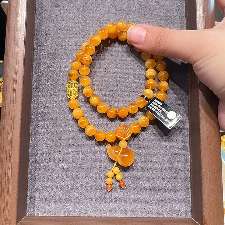 蜜蜡未镶嵌手串8.1mm蜜蜡手串