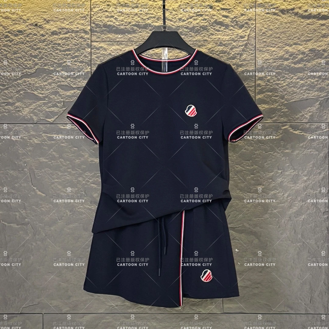 WMA-A353设计师款丨简约有品位宽松版夏季T恤短裙休闲翻领套装