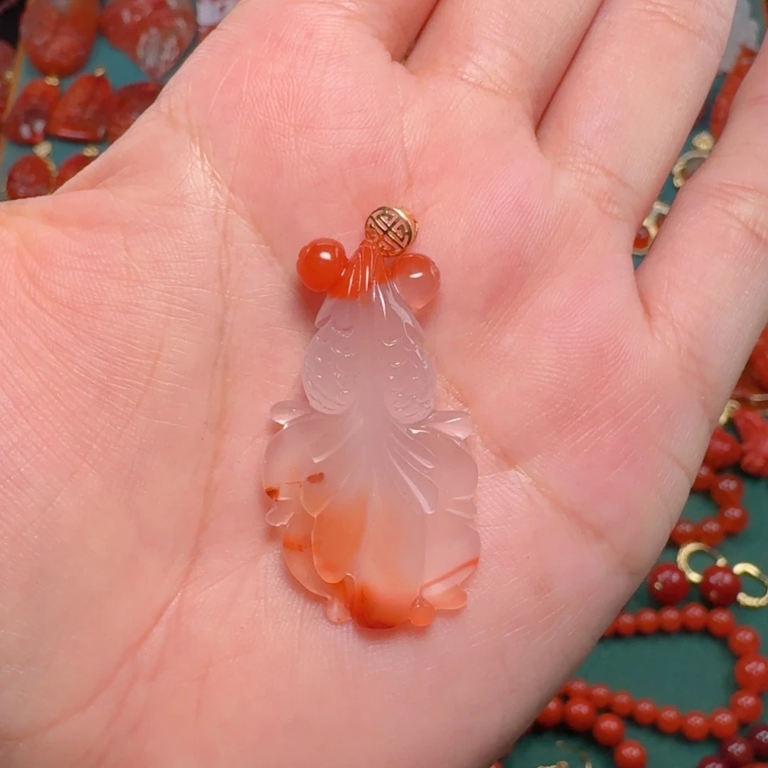 南红玛瑙南红18K金镶嵌