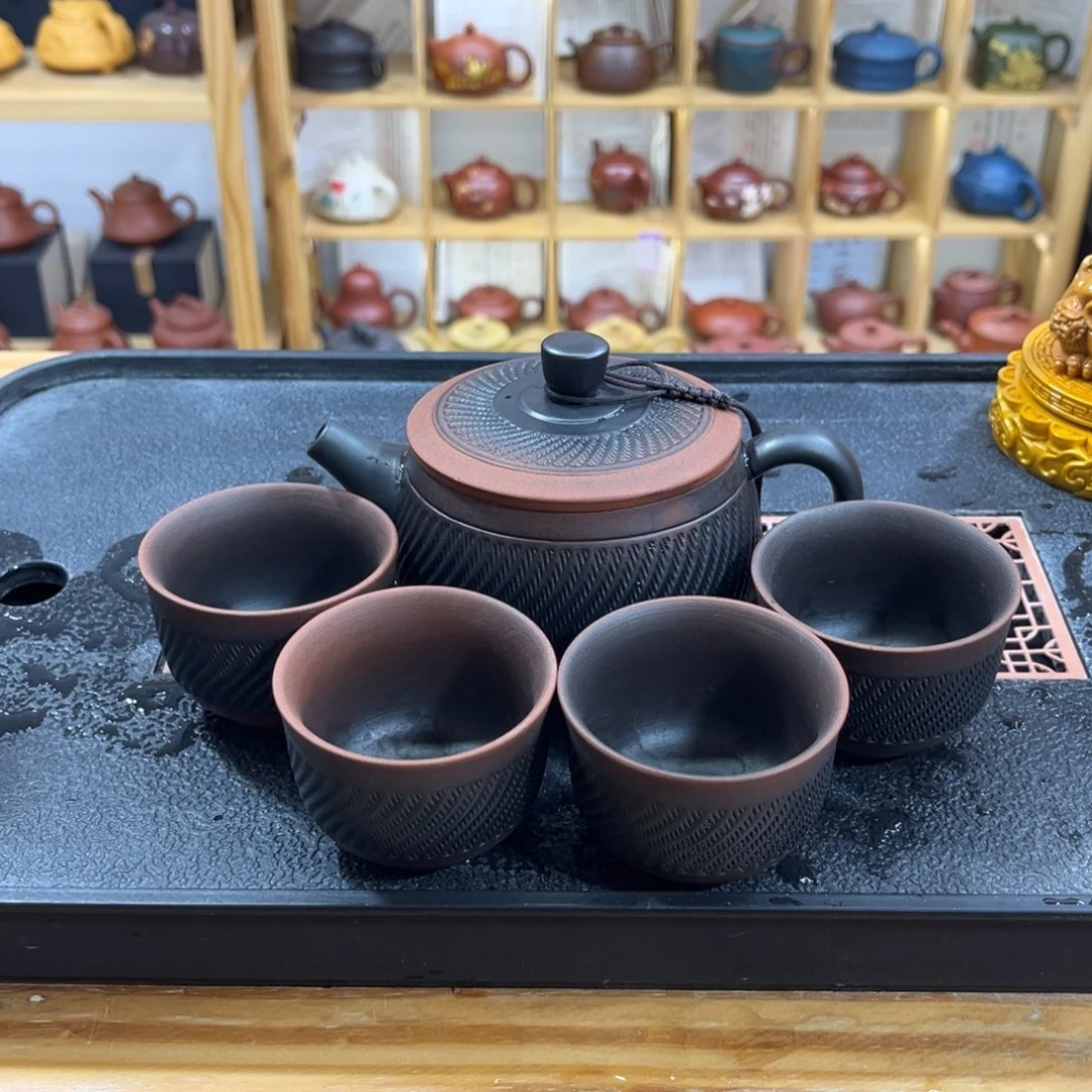 紫砂紫砂汉瓦（一壶四杯）