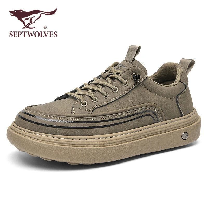 七匹狼正品男鞋2025新款秋季运动休闲鞋时尚百搭复古轻便厚底板鞋