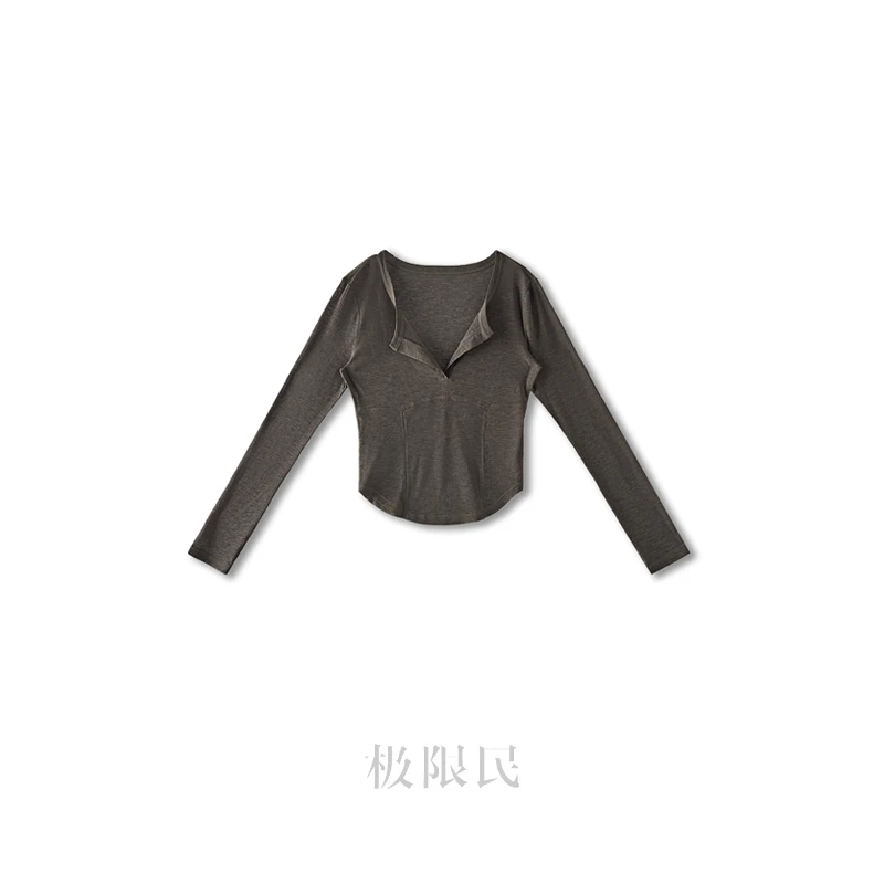 极限民《知惠》夏季半开领纯欲风薄款长袖凉感防晒上衣F5214M0703