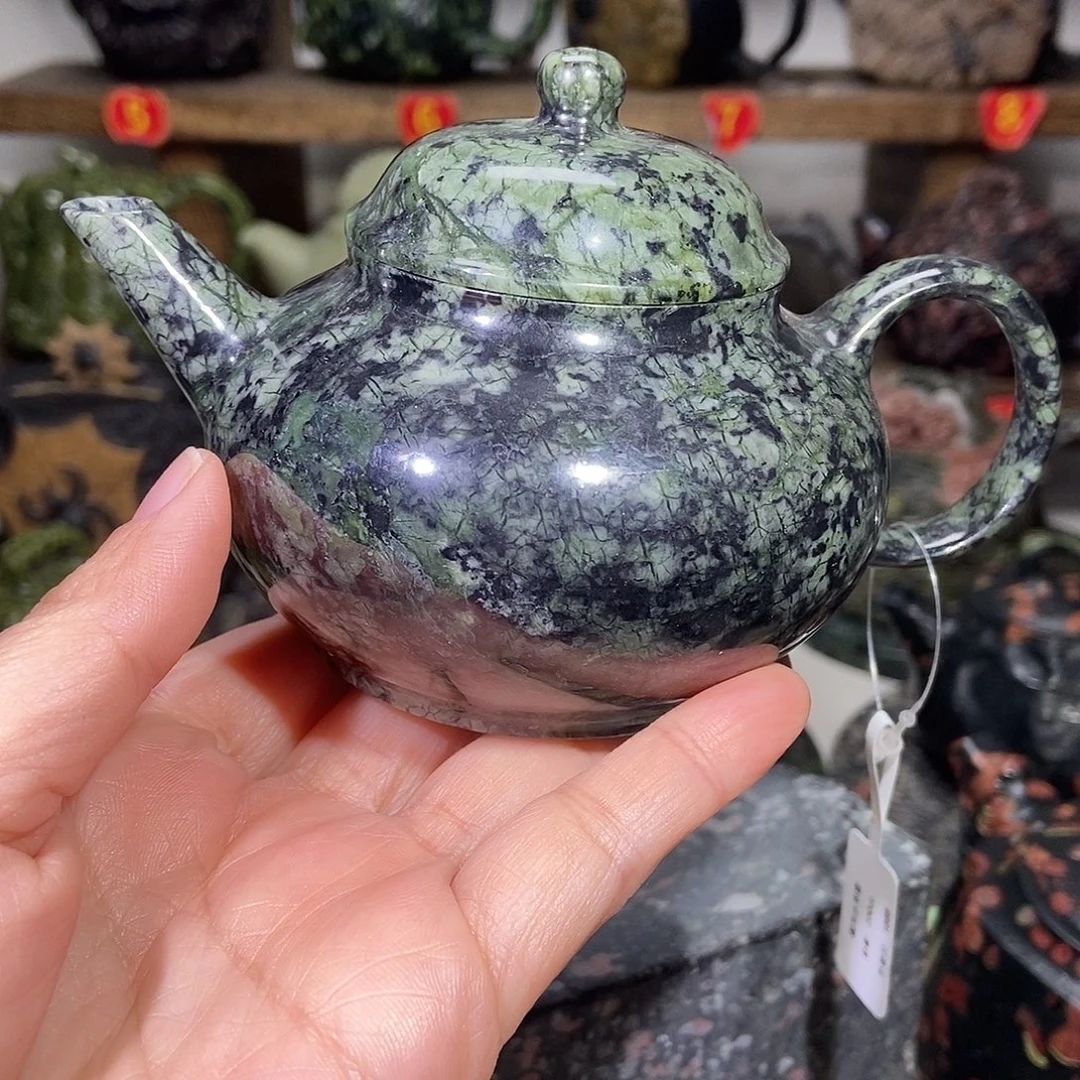 蛇纹石玉藏玉水平壶200CC