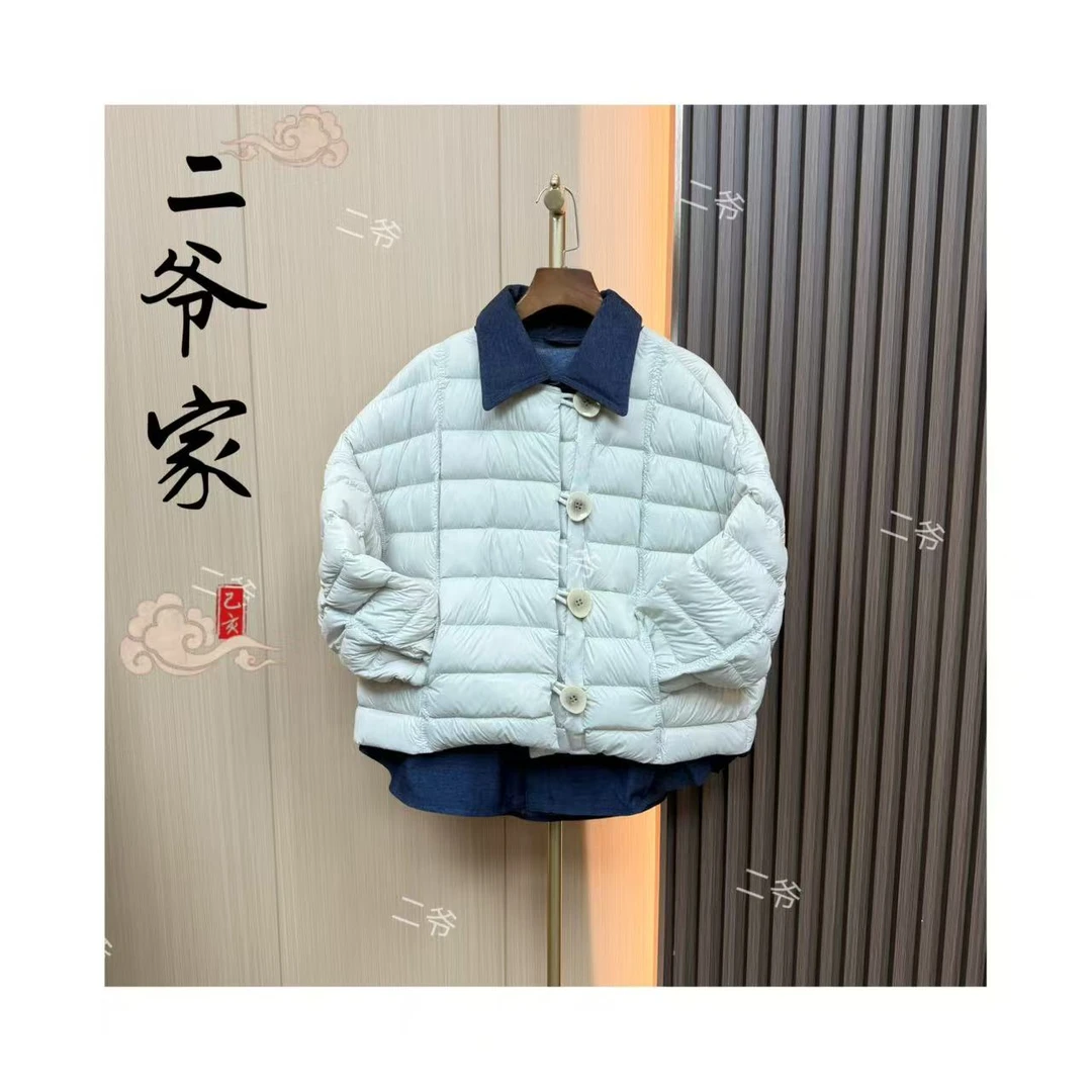 S88021212秋冬时尚牛仔拼接假两件羽绒服