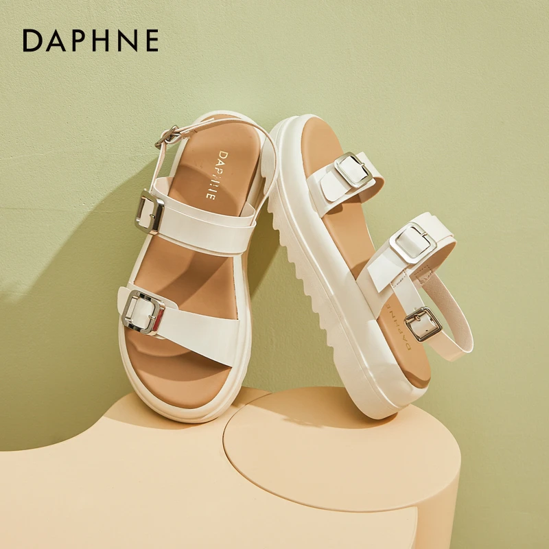 达芙妮凉鞋女鞋新款夏季外穿时尚百搭厚底潮休闲运动沙滩鞋舒适风