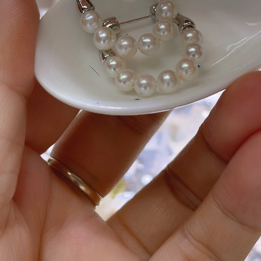 银S925镶嵌淡水珍珠吊坠或者耳钉