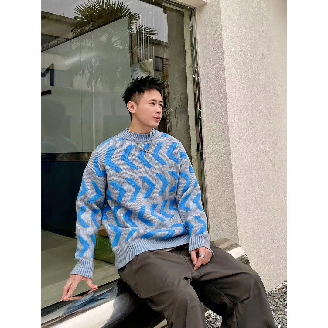 【潮牌毛衣】-YLT-6608-欧潮阔版私服毛衣男女同款--