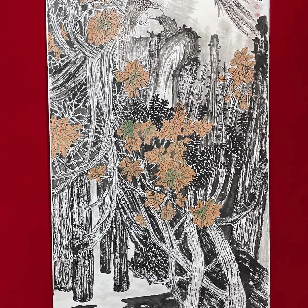 国画凌行志手绘作品