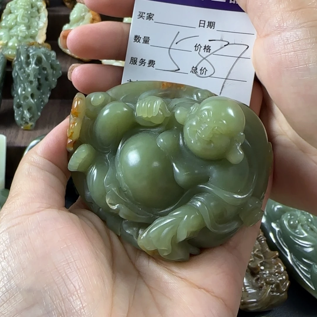 明***月透闪石质玉未镶嵌把件