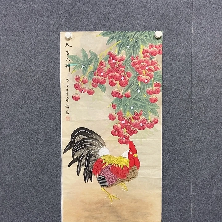 国画三尺工笔花鸟一幅