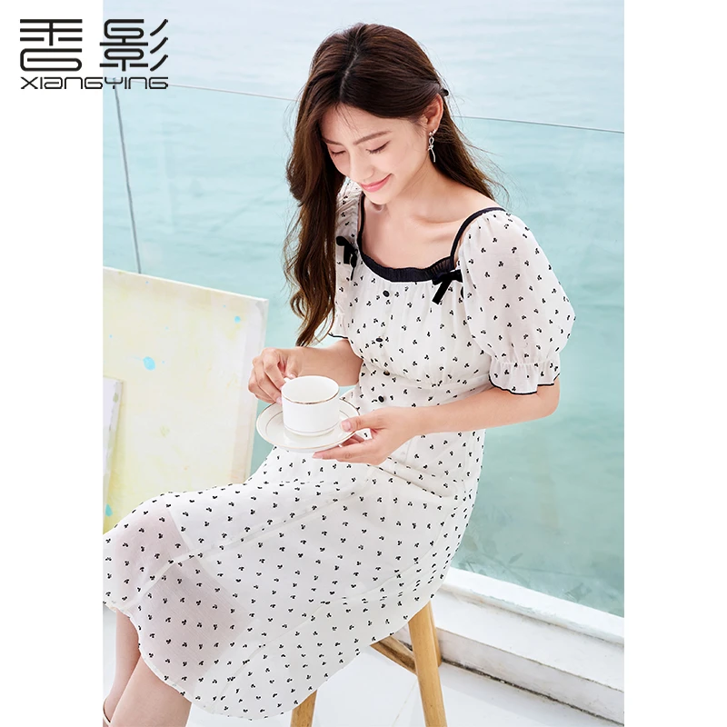 【直播专享】Q832312连衣裙 香影碎花连衣裙女夏装新款莱赛尔天丝