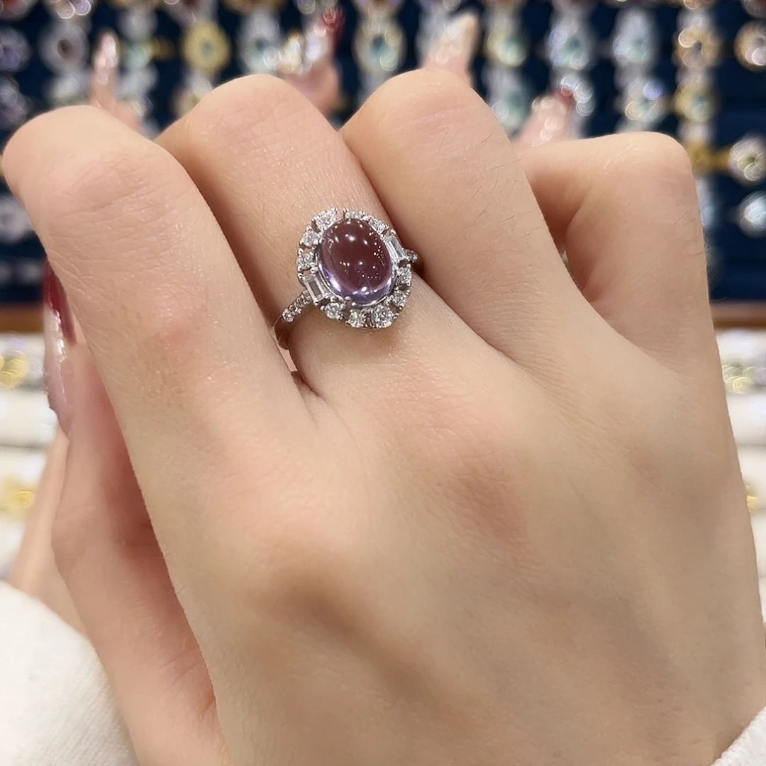 紫晶女款银S925镶嵌戒指