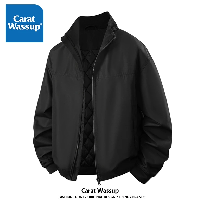 CARAT WASSUP教练夹克男士冬季加棉加厚防风保暖美式cleanfit棉衣