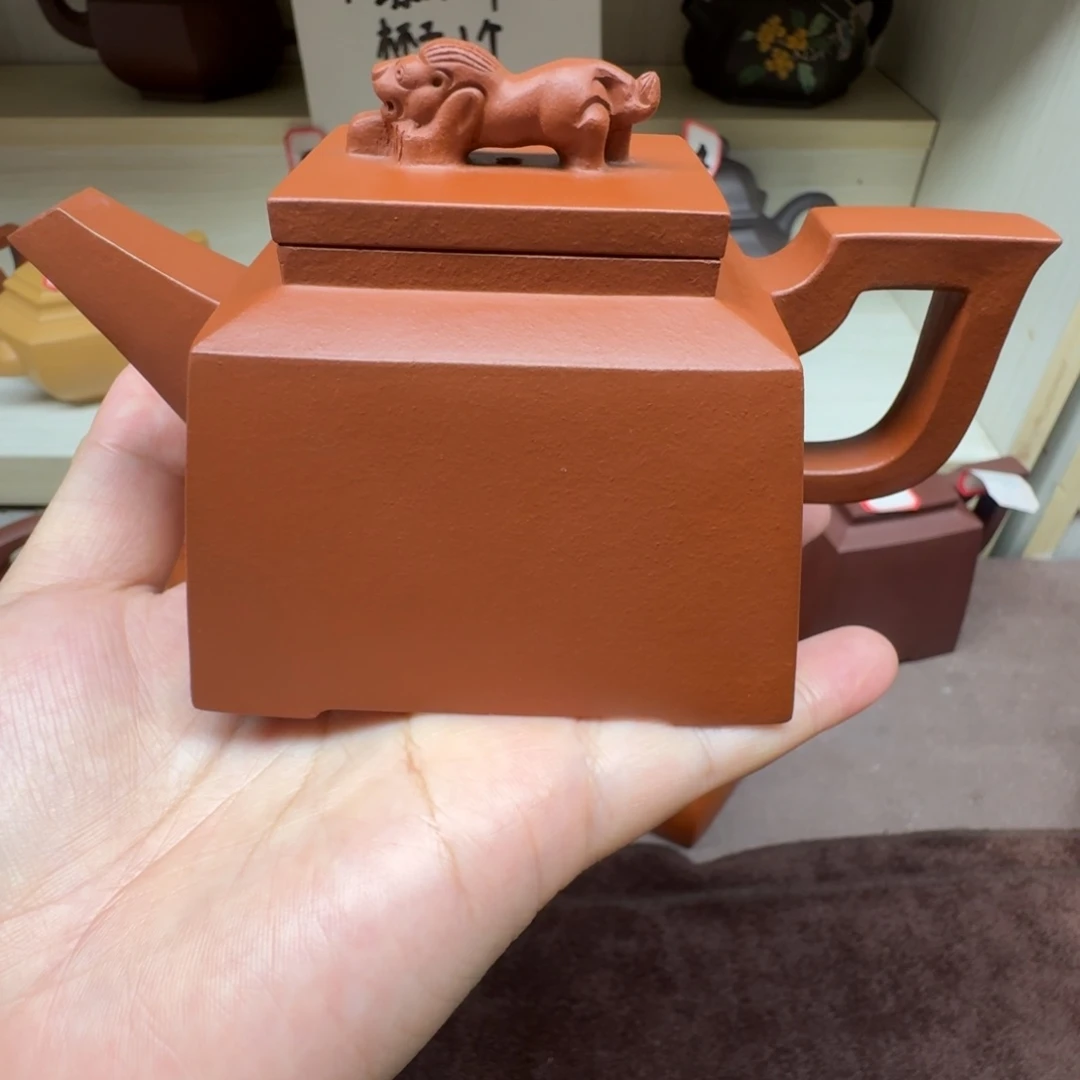 茶壶朱泥北**叔四方狮尊全手工200cc