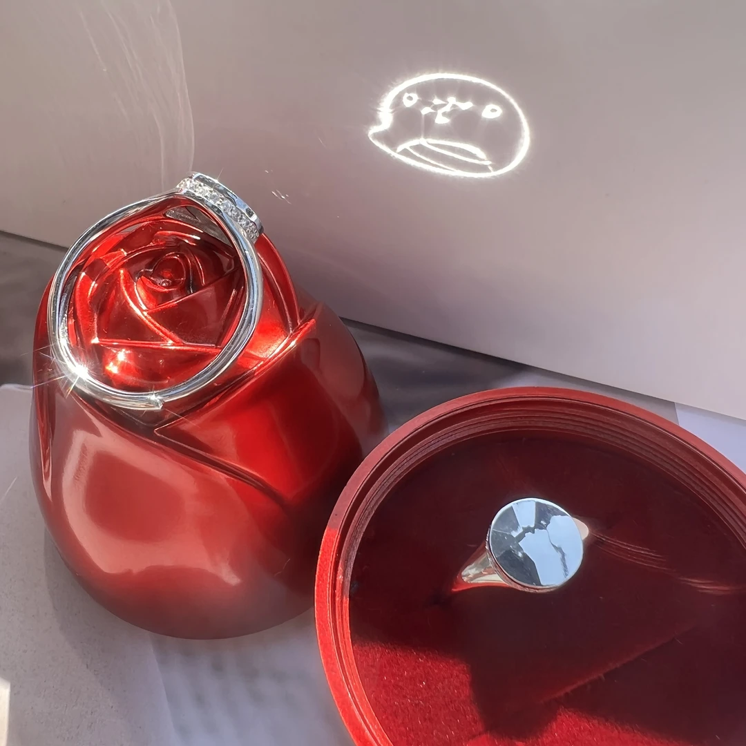 925银锆石戒指 十二生肖光影首饰情人节2025新款戒指开口情侣对戒