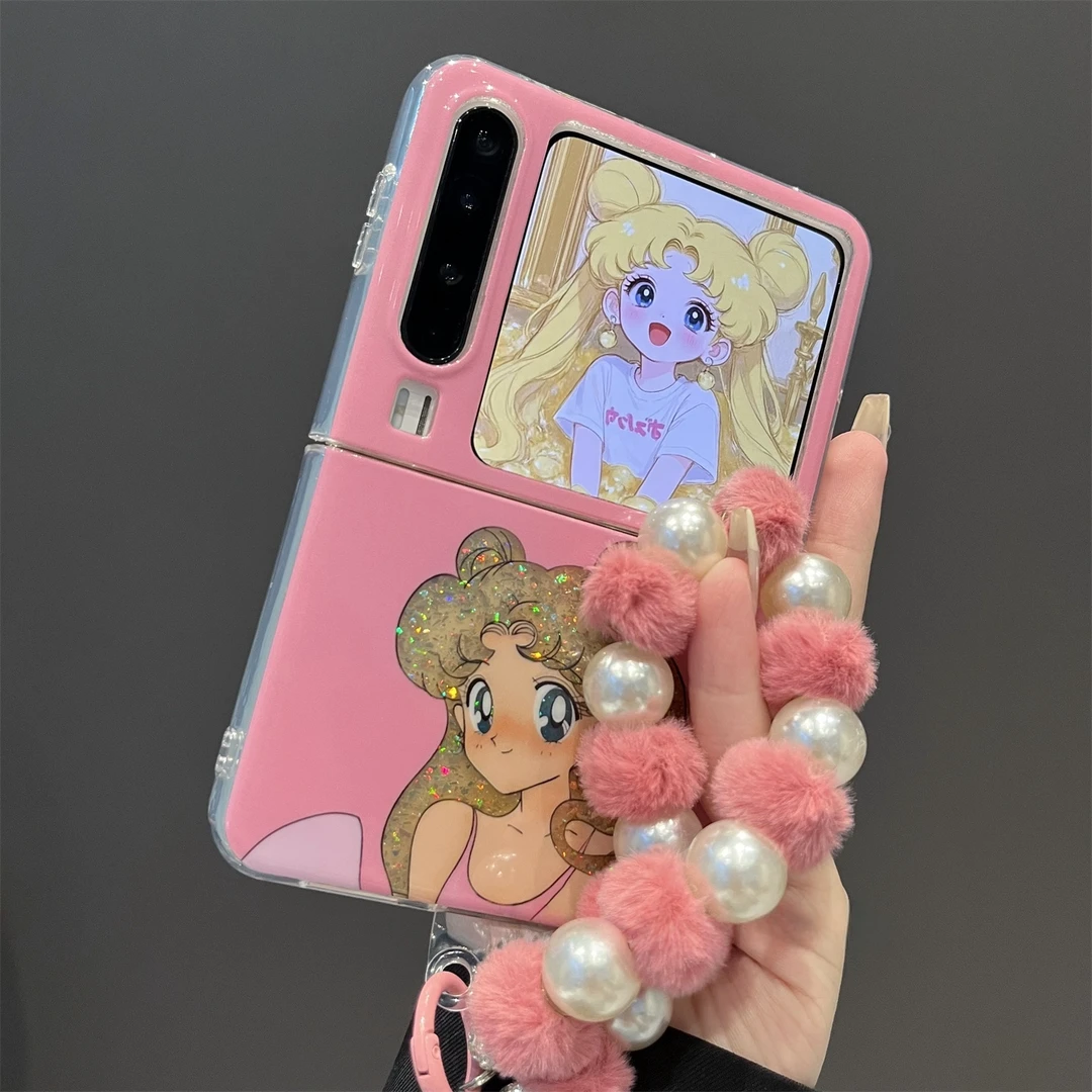 适用华为PuraX典藏版折叠屏手机壳粉色可爱金发美少女puraX防摔女