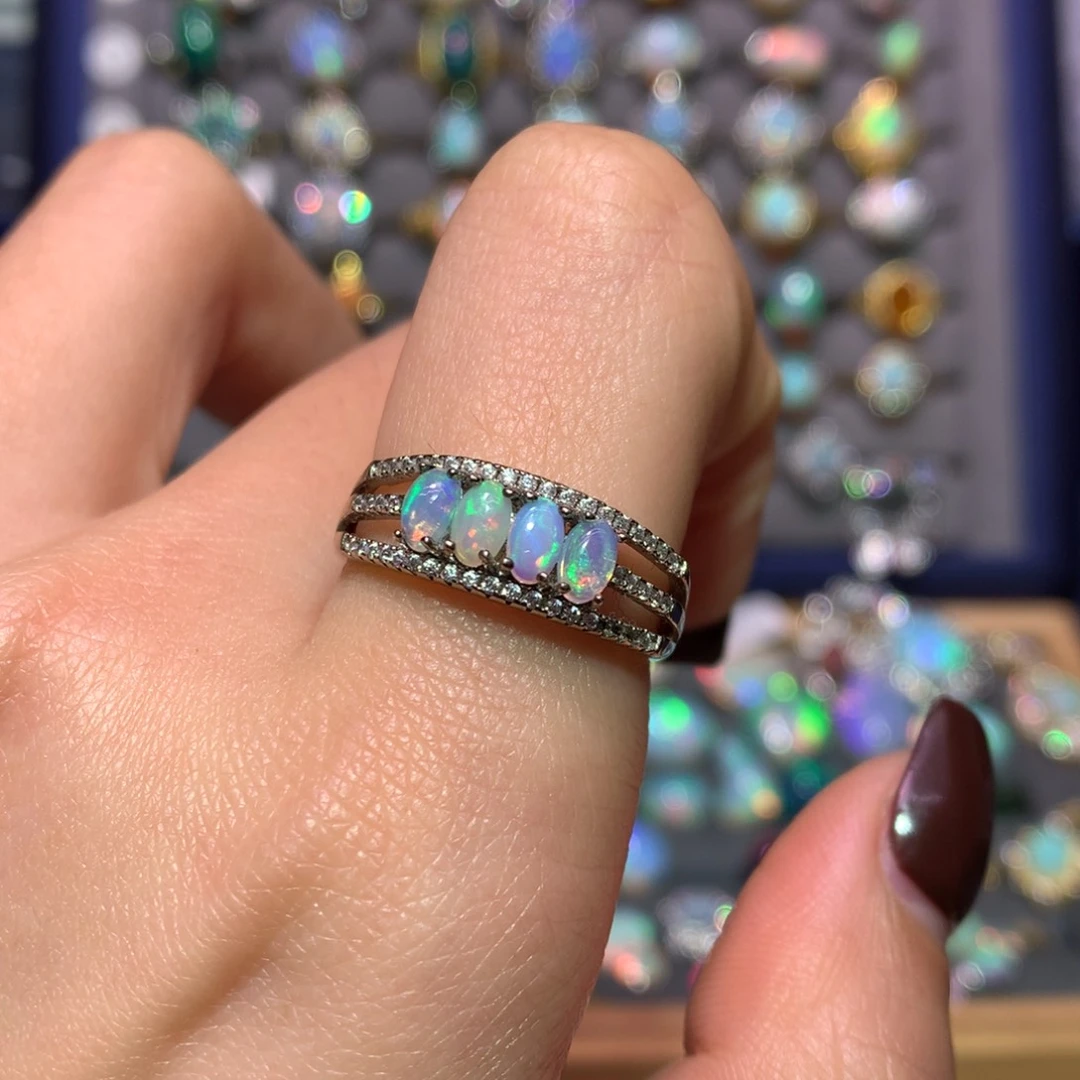 银S925镶嵌欧泊戒指款式