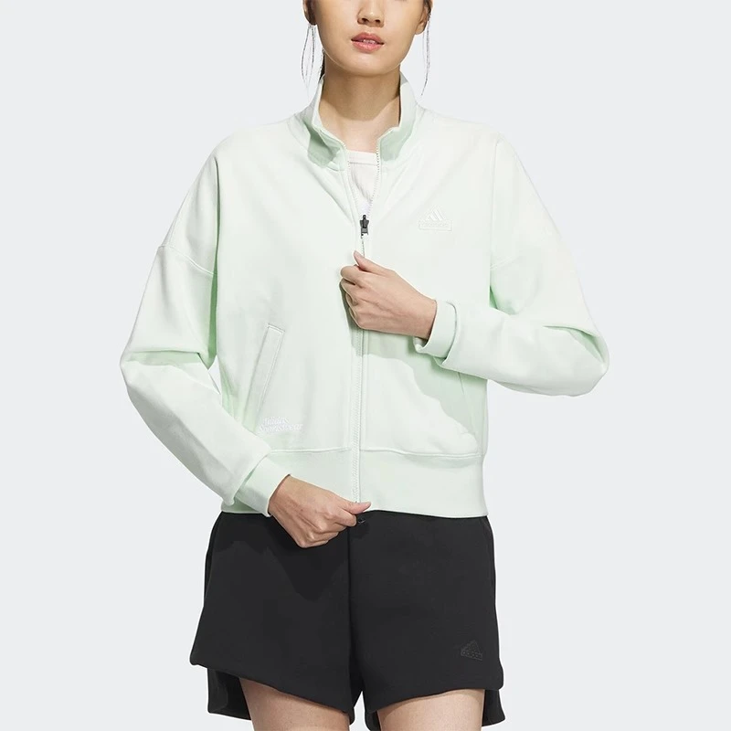 Adidas/阿迪达斯新款女士运动休闲针织立领外套IM8849