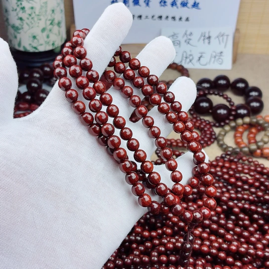 小叶紫檀手串/手链08无胶无腊原汁原味108颗