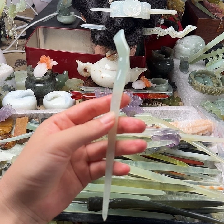 蛇纹石玉合金发饰
