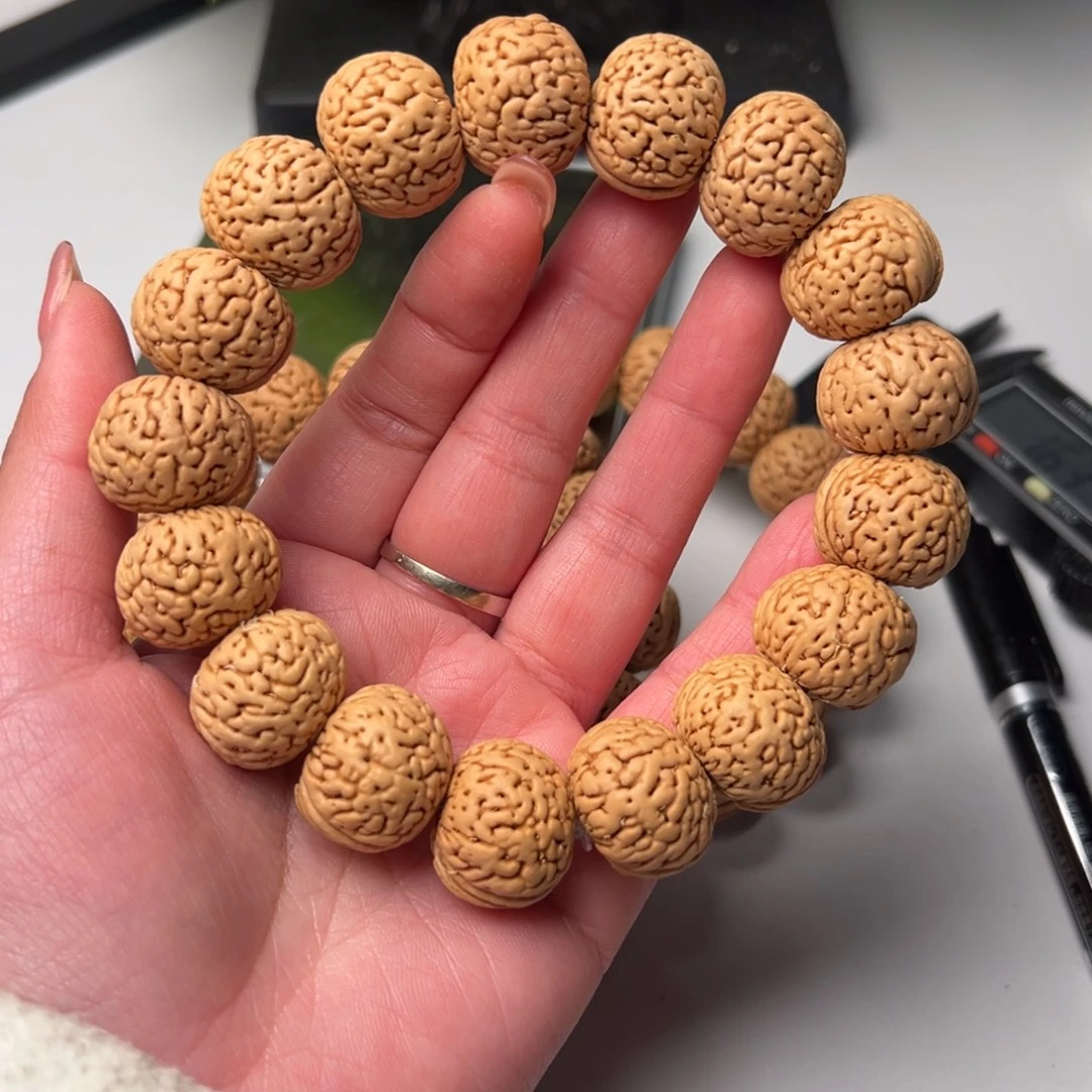 20尺寸苹果圆桃核手串